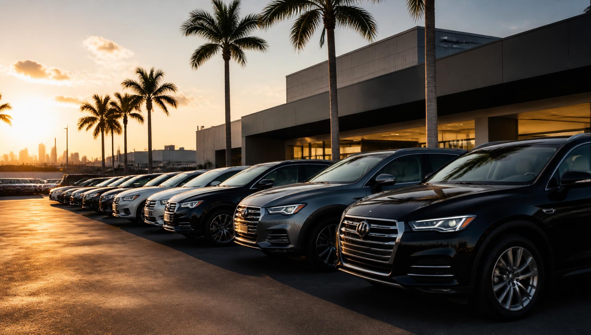 Miami Auto Liquidators dealership lot with pre-owned vehicles